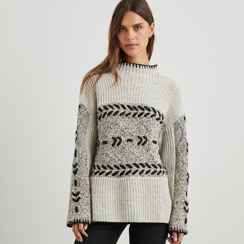 Rails Raini Sweater Heather Cables Chunky Cable Knit Pullover Women’s S